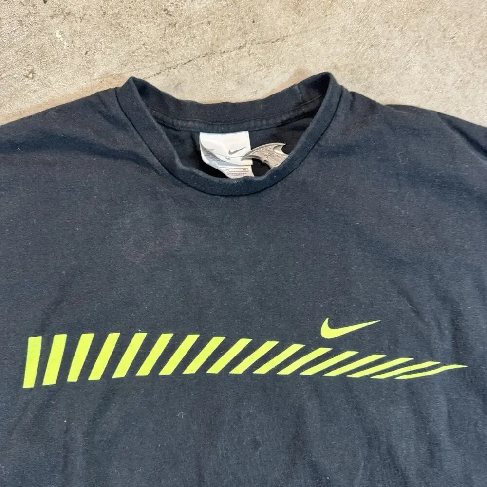 Vintage Nike Long Sleeve T Shirt Mens Medium M Black 90s 2000s Style Hip Hop
